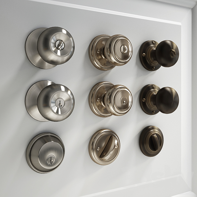 Door knobs and locks 3ds Max - thumbnail 1