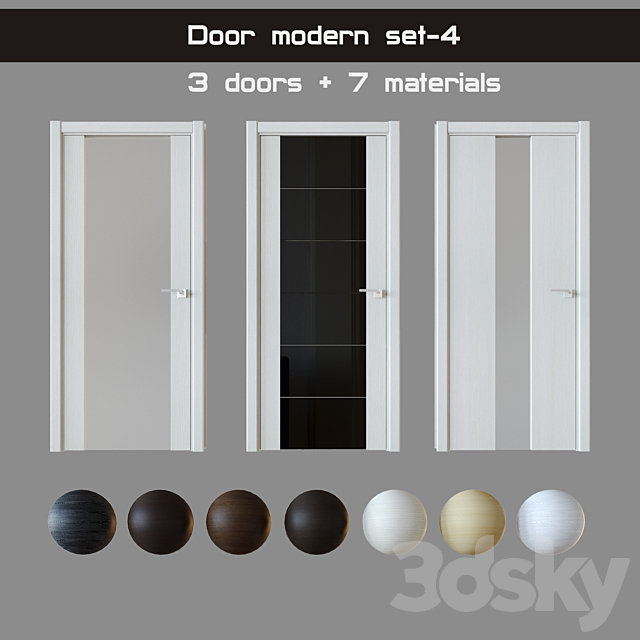 Door modern set-4 3ds Max - thumbnail 1