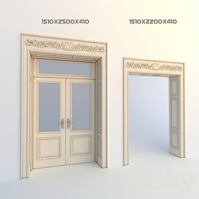 Door + portal with classic custom thread 3DSMax File - thumbnail 1