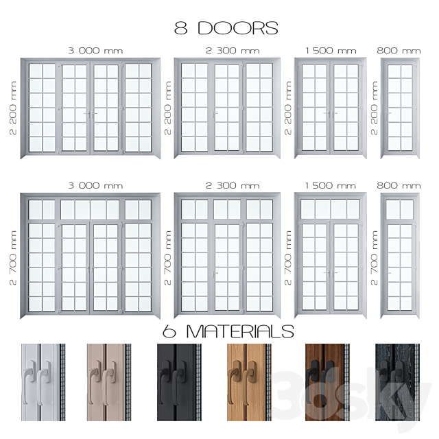 Door Set 3DS Max Model - thumbnail 2