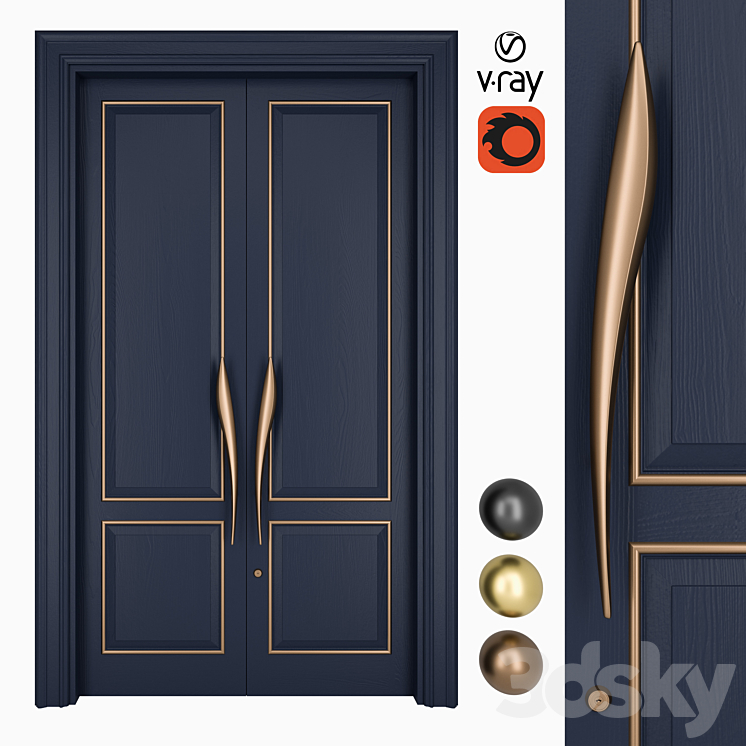 Door Set Elmes Archism T1243 3DS Max - thumbnail 1