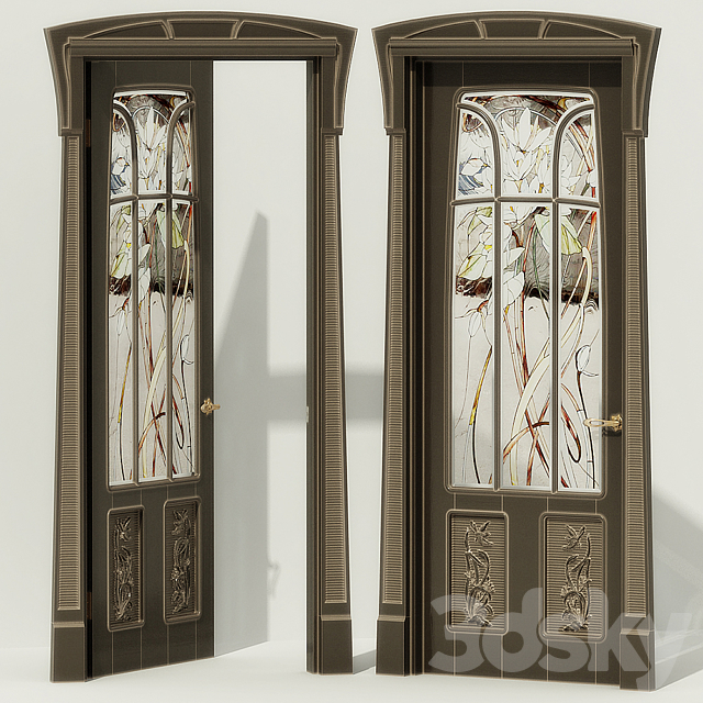 Door stained glass. Art Nouveau 3DSMax File - thumbnail 1