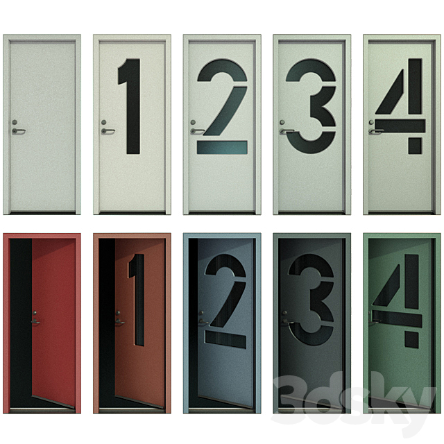 Door with numbers (Part I) 3ds Max - thumbnail 1