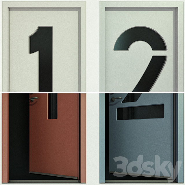 Door with numbers (Part I) 3ds Max - thumbnail 2