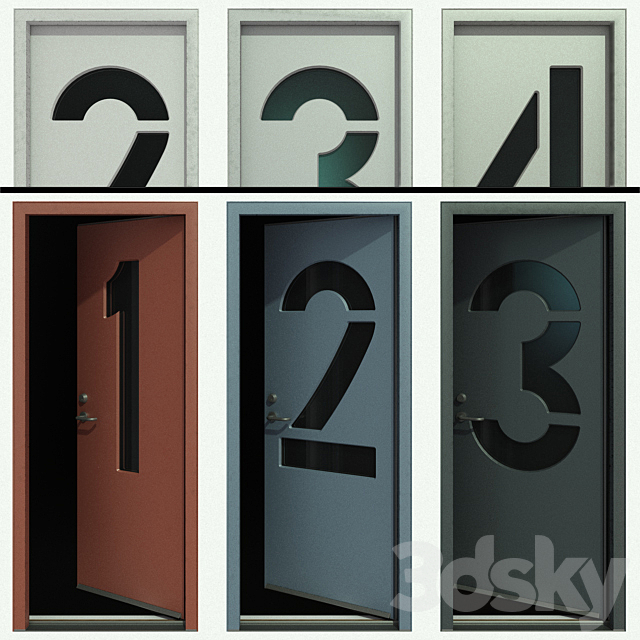 Door with numbers (Part I) 3ds Max - thumbnail 3