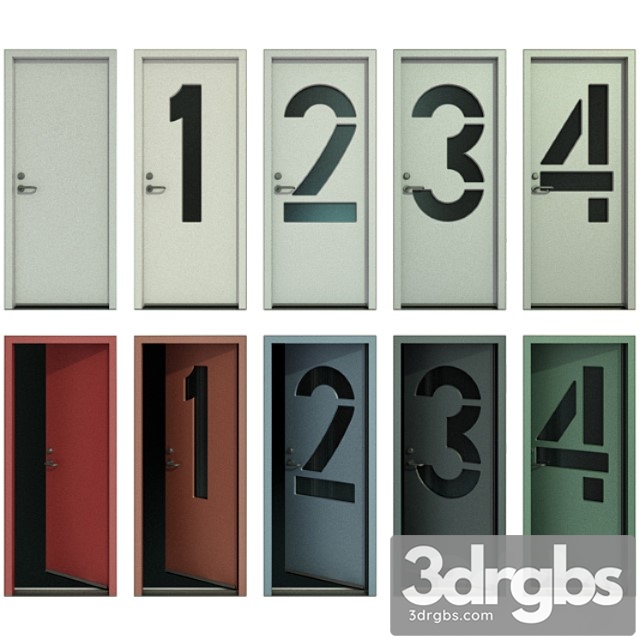 Door with numbers (part i) 3dsmax Download - thumbnail 1