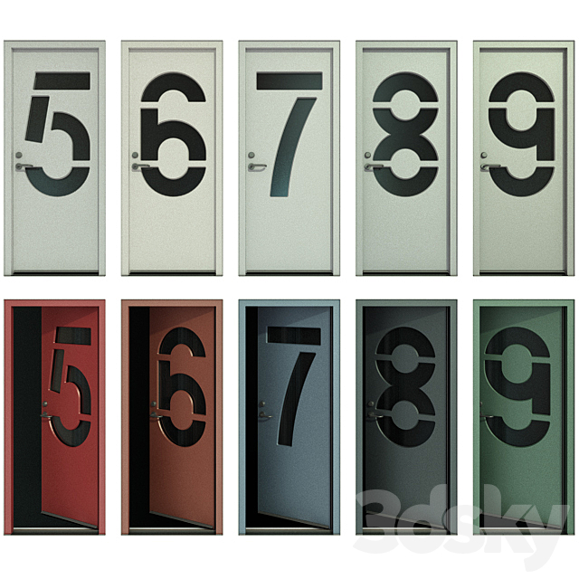 Door with numbers (Part II) 3ds Max - thumbnail 1