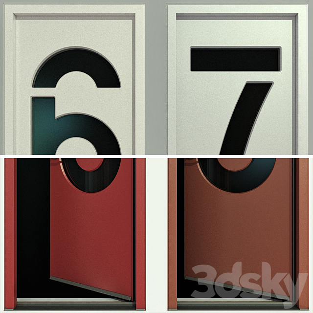 Door with numbers (Part II) 3ds Max - thumbnail 2