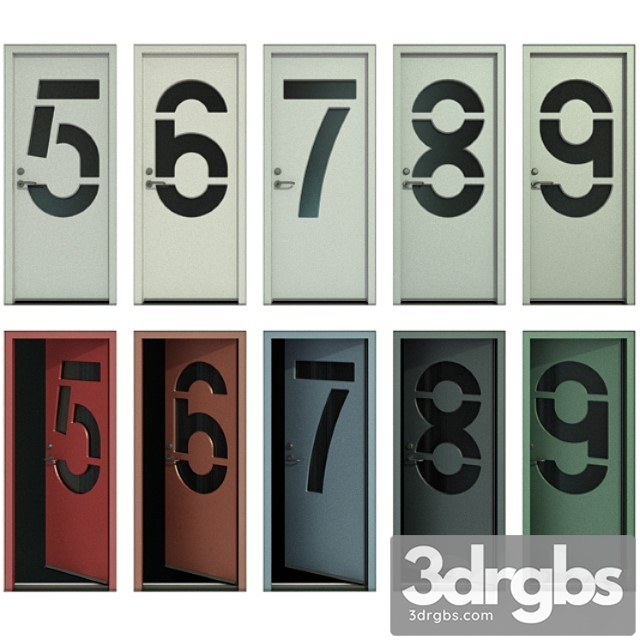 Door with numbers (part ii) 3dsmax Download - thumbnail 1