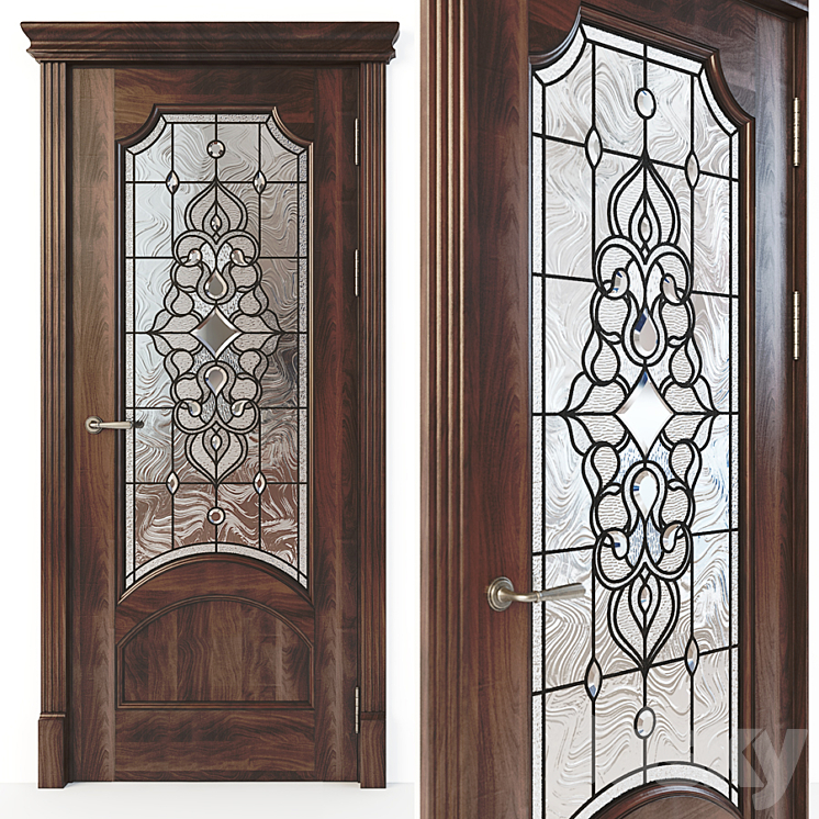 Door with stained glass 04 3DS Max - thumbnail 1