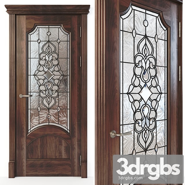 Door with stained glass 04 3dsmax Download - thumbnail 1