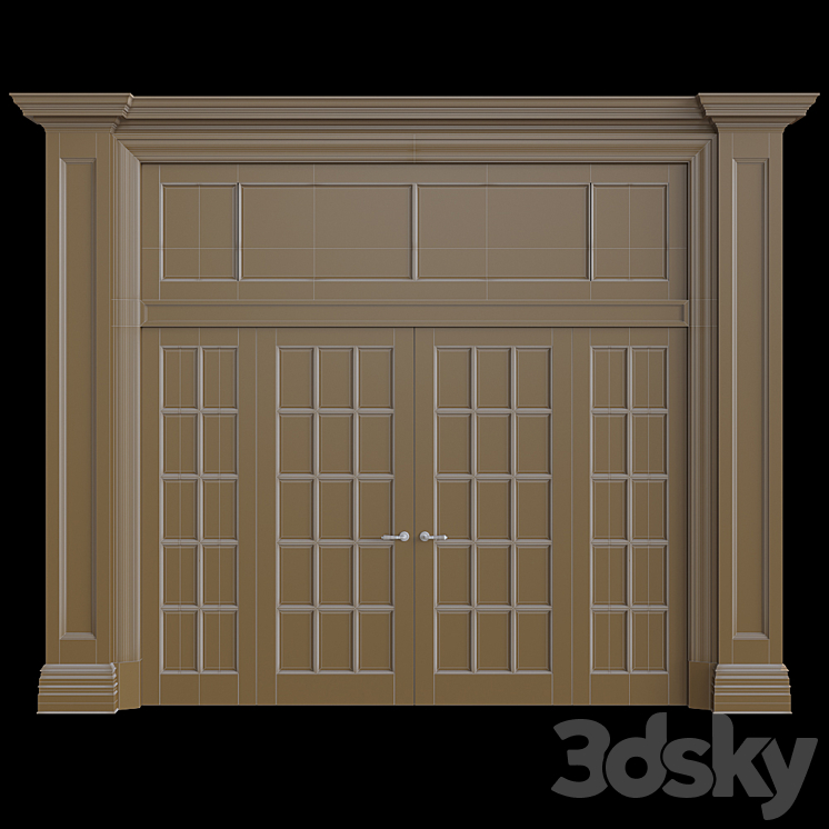 Door with stained glass 3DS Max - thumbnail 2