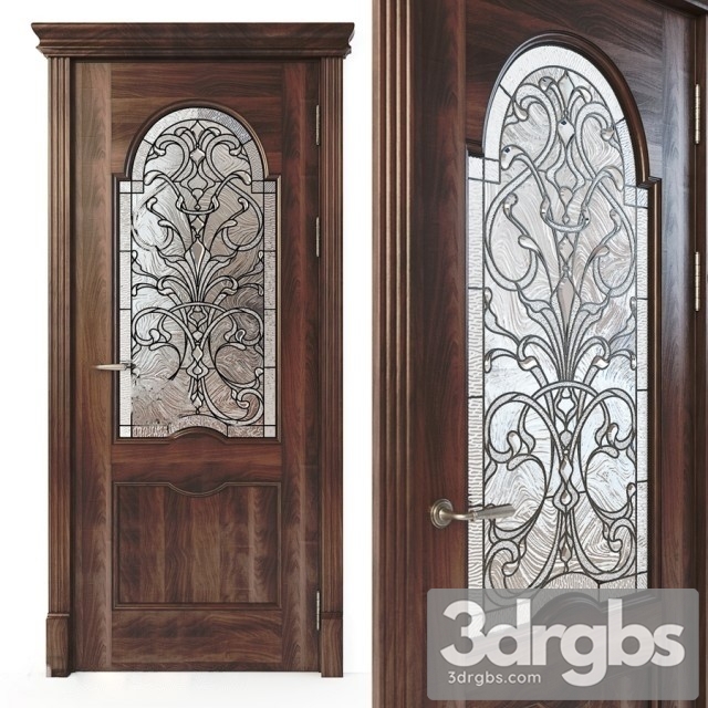 Door With Stained Glass 3dsmax Download - thumbnail 1