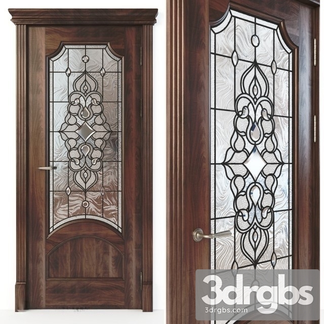 Door With Stained Glass 4 3dsmax Download - thumbnail 1