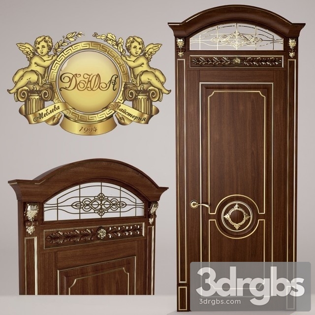 Door With Stained Glass 5 3dsmax Download - thumbnail 1