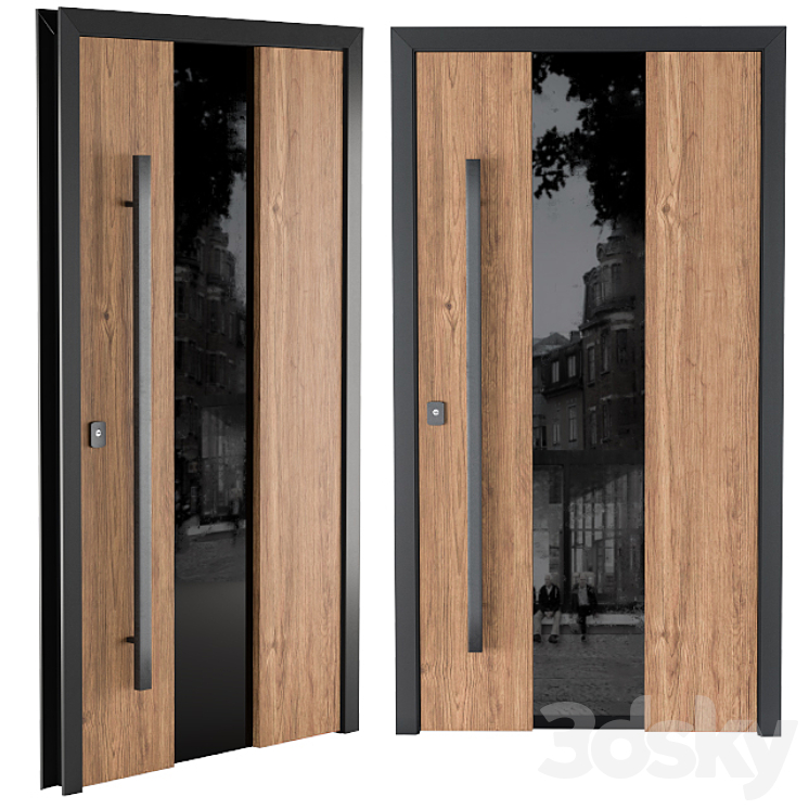 Door Wooden and Glass 3DS Max - thumbnail 1