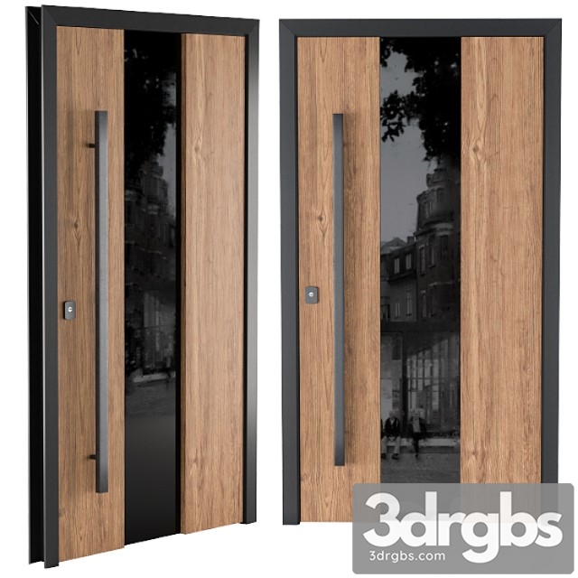 Door wooden and glass 3dsmax Download - thumbnail 1