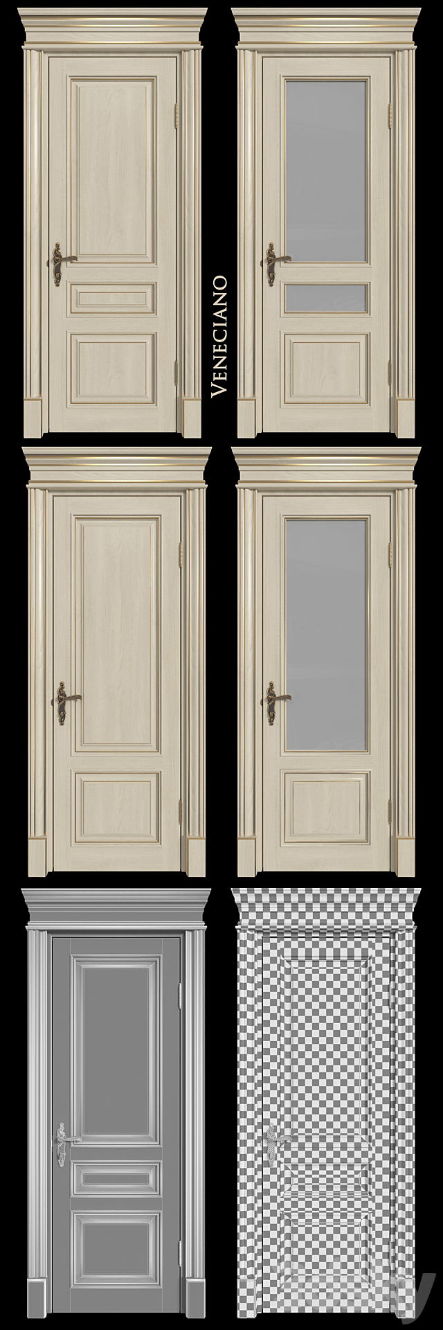 Doors Academy line Leon 4 doors part # 1 3DS Max Model - thumbnail 3