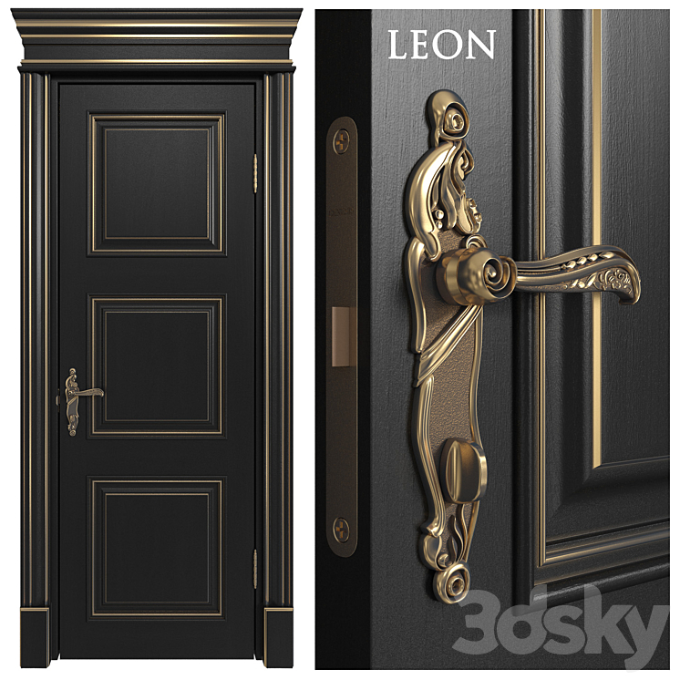 Doors Academy line Leon 4 doors part # 2 3DS Max - thumbnail 1