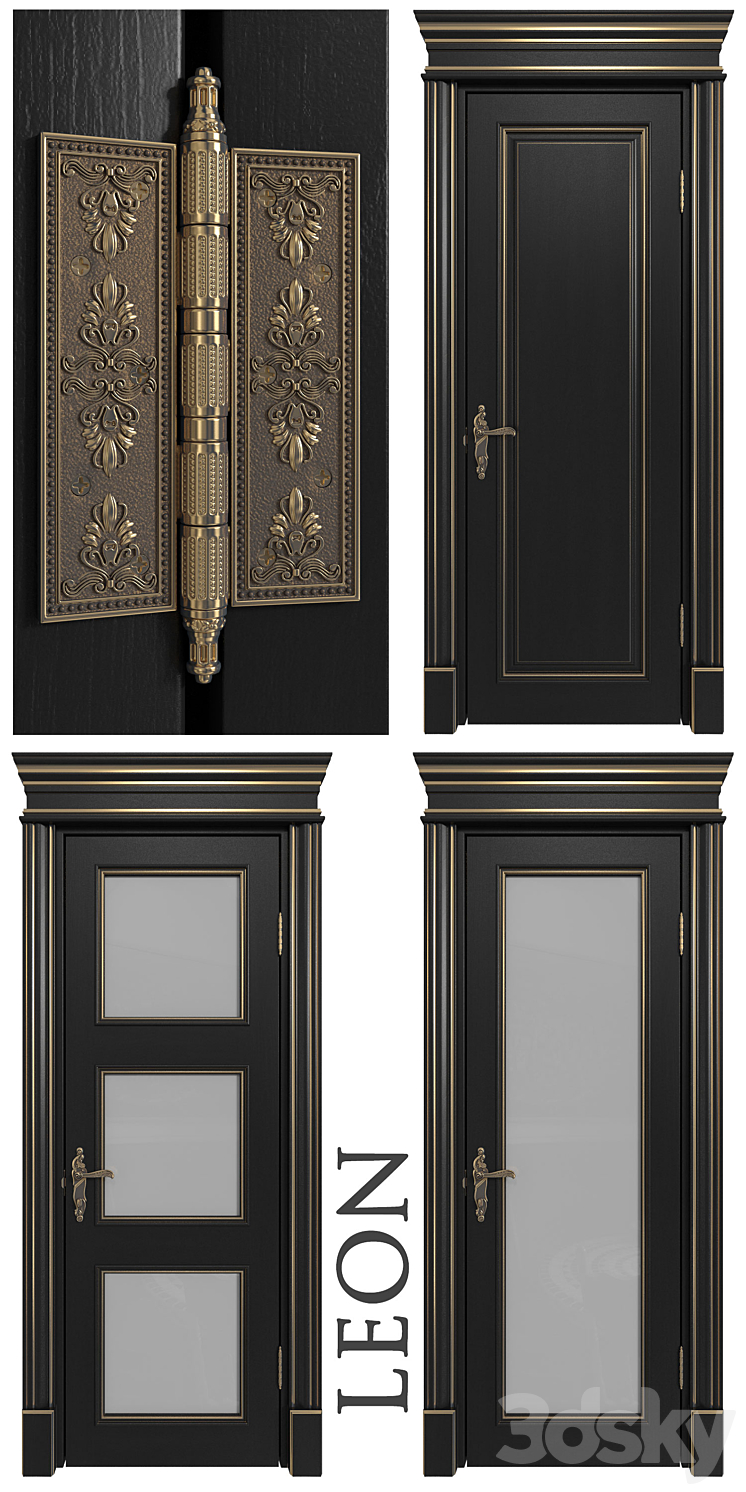 Doors Academy line Leon 4 doors part # 2 3DS Max - thumbnail 2