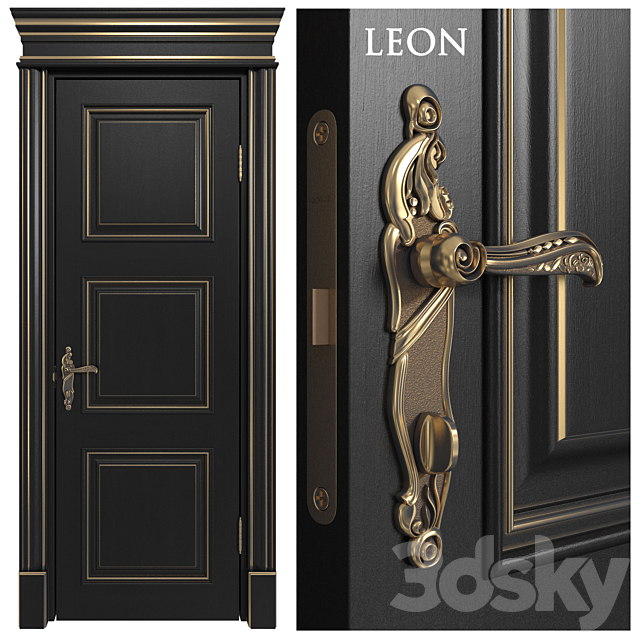 Doors Academy line Leon 4 doors part # 2 3DSMax File - thumbnail 1