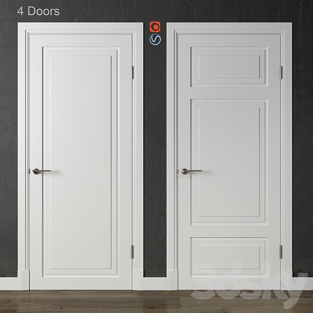 Doors Academy NewYork 4 doors 3DSMax File - thumbnail 1