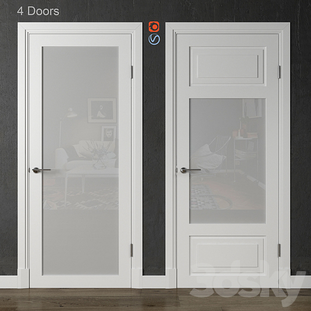 Doors Academy NewYork 4 doors 3DSMax File - thumbnail 2