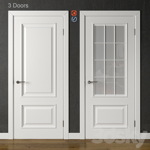 Doors Academy Piemonte White (part 2) 3ds Max - thumbnail 1