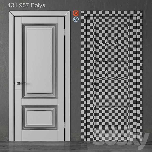 Doors Academy Piemonte White (part 2) 3ds Max - thumbnail 3