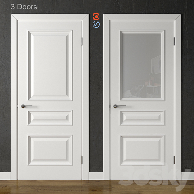 Doors Academy Piemonte White (part 3) 3ds Max - thumbnail 1