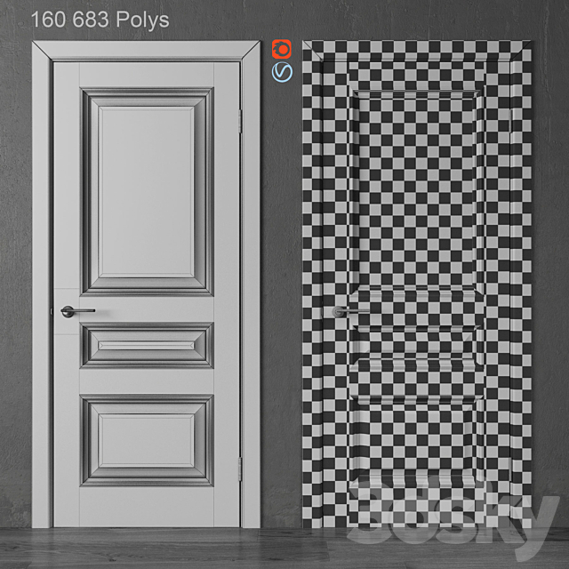 Doors Academy Piemonte White (part 3) 3ds Max - thumbnail 3