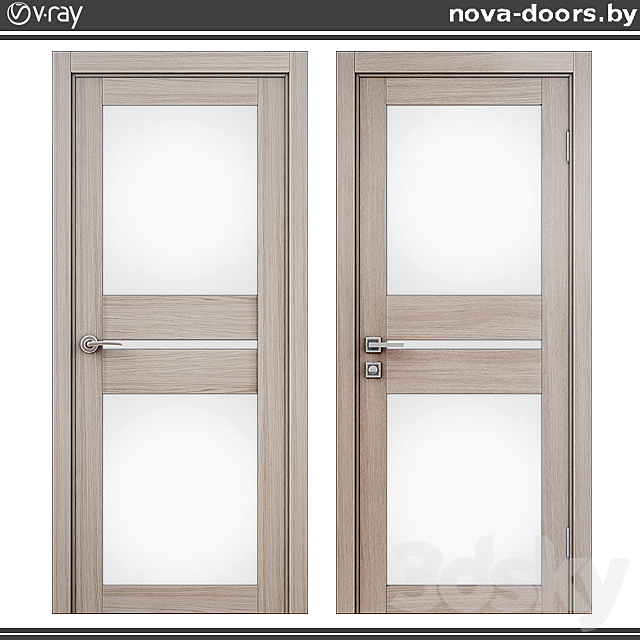 Doors Dominica (eco-blanket) 600 oak smoky. 3DSMax File - thumbnail 1