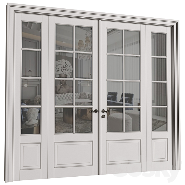 Doors in classical style.Exterior Modern French Doors 3ds Max - thumbnail 1