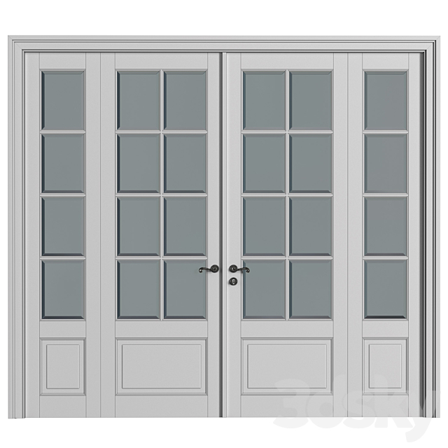 Doors in classical style.Exterior Modern French Doors 3ds Max - thumbnail 2