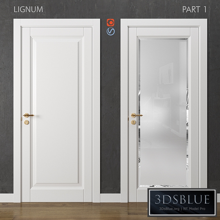 Doors Lignum Volkhovets part 1 white 3DS Max - thumbnail 3