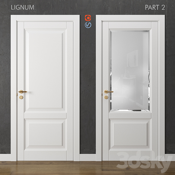 Doors Lignum Volkhovets part 2 white 3DS Max - thumbnail 1