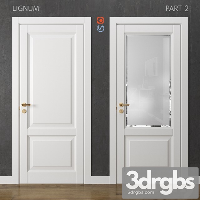 Doors Lignum Volkhovets Part 2 White 3dsmax Download - thumbnail 1