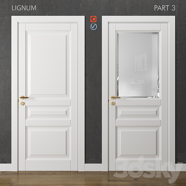 Doors Lignum Volkhovets part 3 white 3ds Max - thumbnail 1