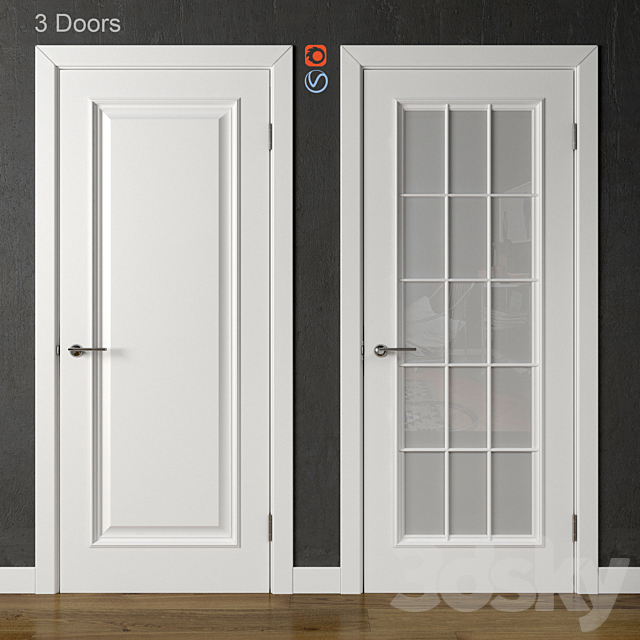 Doors of Academy Piemonte White (part 1) 3ds Max - thumbnail 1