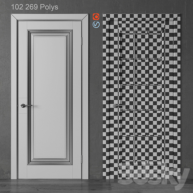 Doors of Academy Piemonte White (part 1) 3ds Max - thumbnail 3