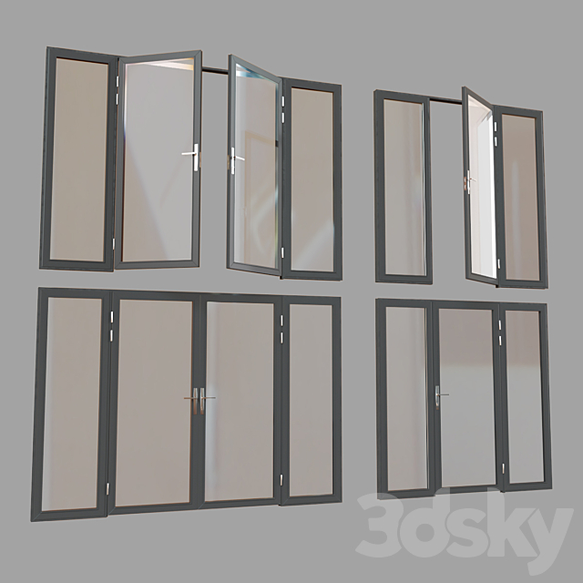 Doors-partition profile metal plastic-glass 3ds Max - thumbnail 1