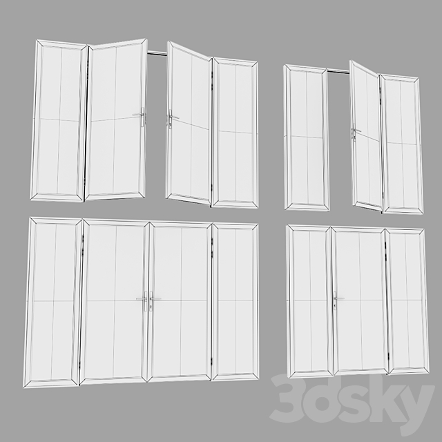 Doors-partition profile metal plastic-glass 3ds Max - thumbnail 3