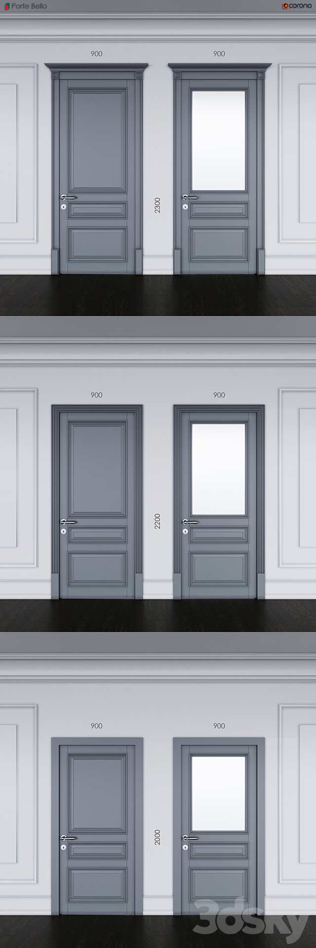 Doors Porte bello 3ds Max - thumbnail 2