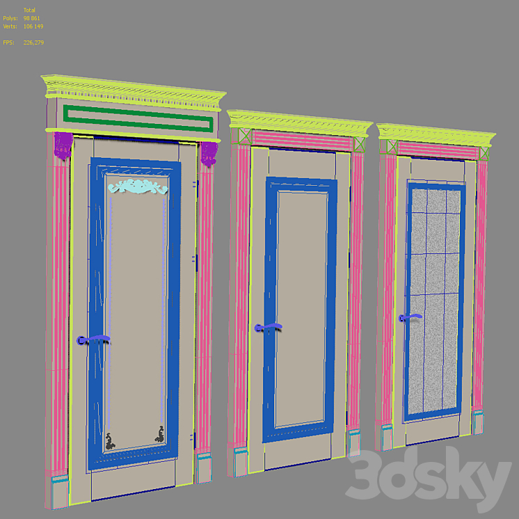 Doors Venice Classic 3DS Max - thumbnail 2