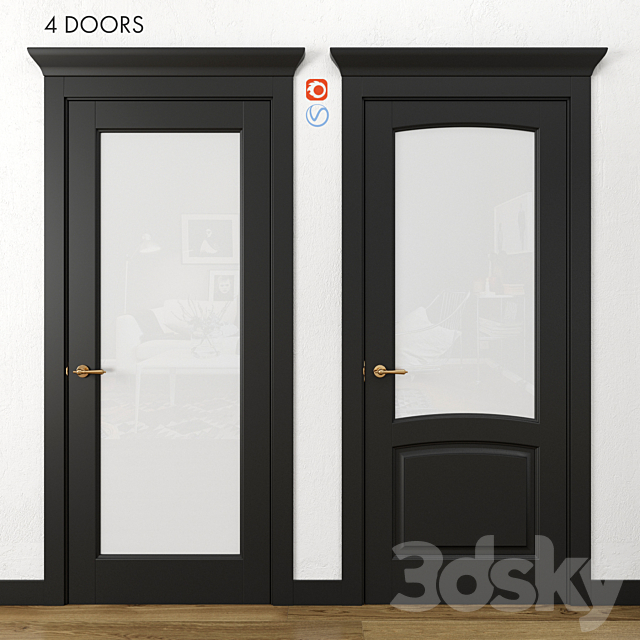 Doors Volkhovets Galant part 3 3DS Max Model - thumbnail 2