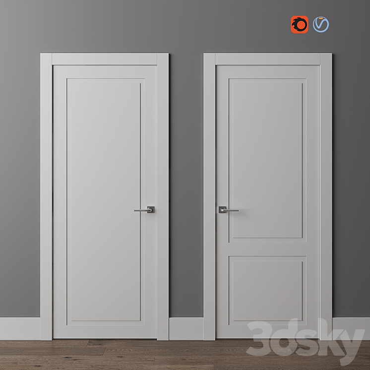 Doors Volkhovets Neo Classic 8001 8002 3DS Max - thumbnail 1