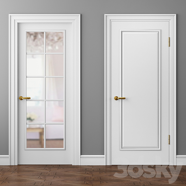 Doors Volkhovets Paris 8101 and 8102 double doors 3ds Max - thumbnail 2