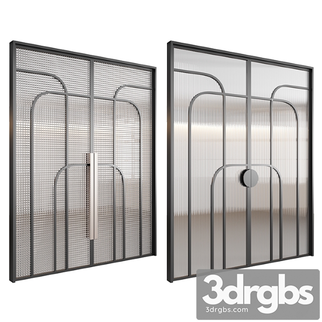 Doors With Embossed Glass 2 3dsmax Download - thumbnail 1