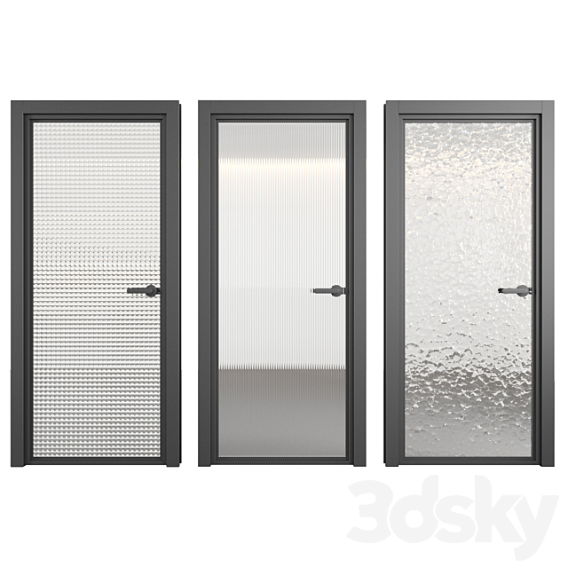 Doors with embossed glass 3ds Max - thumbnail 1