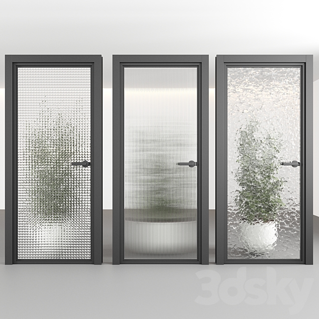 Doors with embossed glass 3ds Max - thumbnail 2